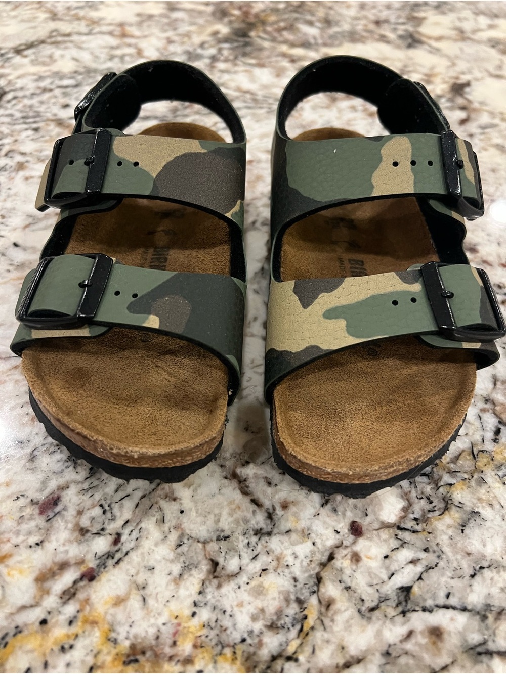 Birkenstock Kids Camouflage Two-Strap Sandals - Green Camo